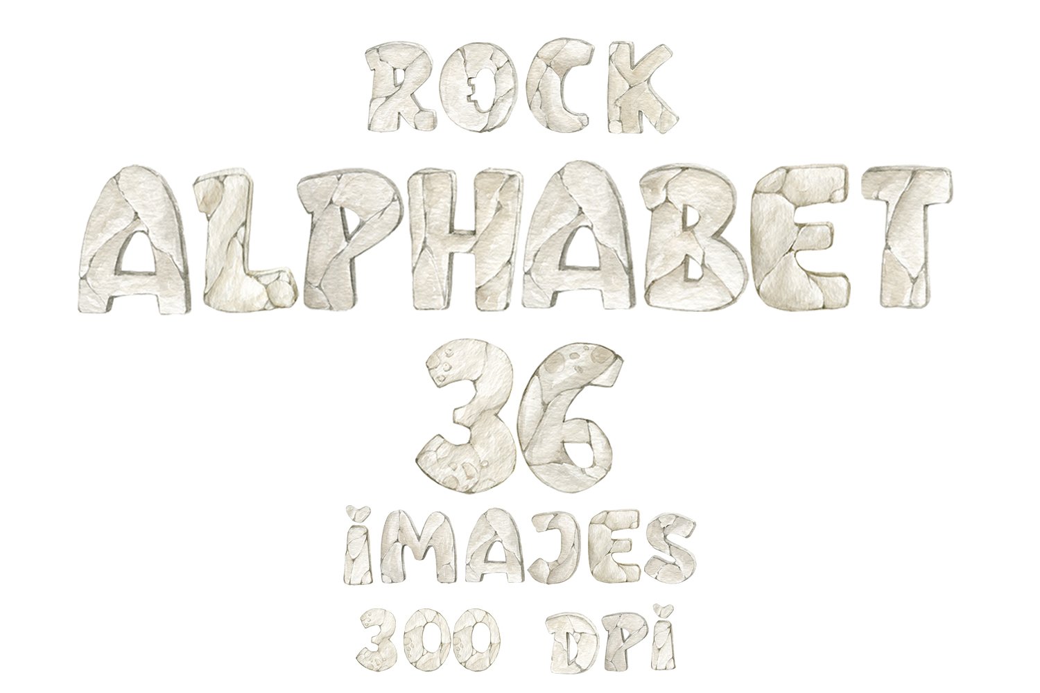 Alphabet Clipart Stone Rock Letters ABCs Elementary School
