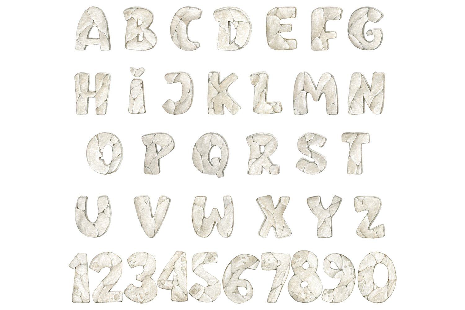 Alphabet Clipart Stone Rock Letters ABCs Elementary School 2