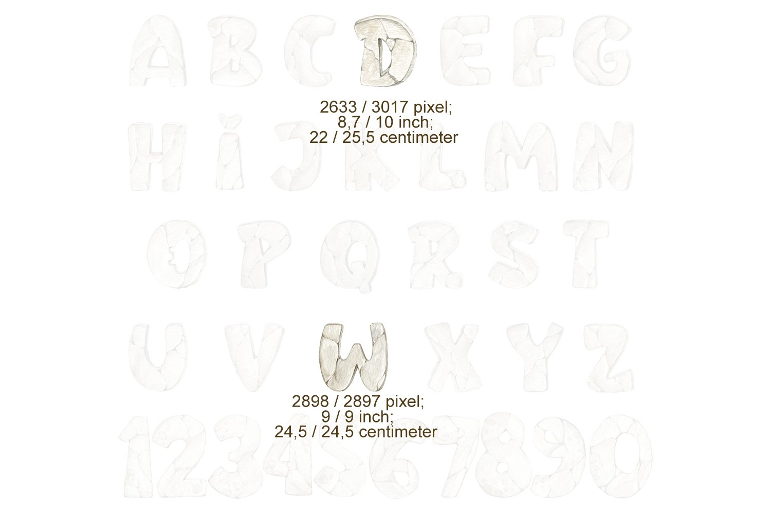 Alphabet Clipart Stone Rock Letters ABCs Elementary School 3