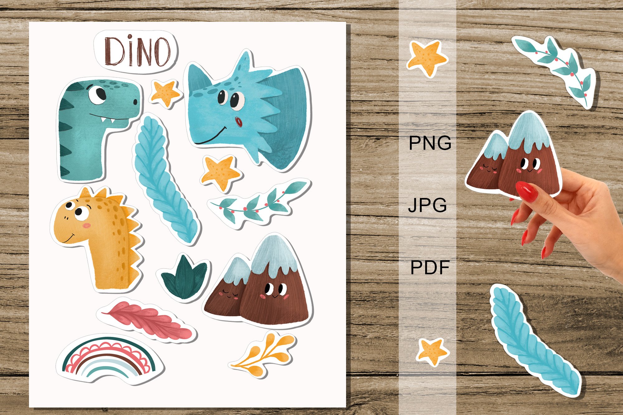 Dinosaurs Pribtable Stickers