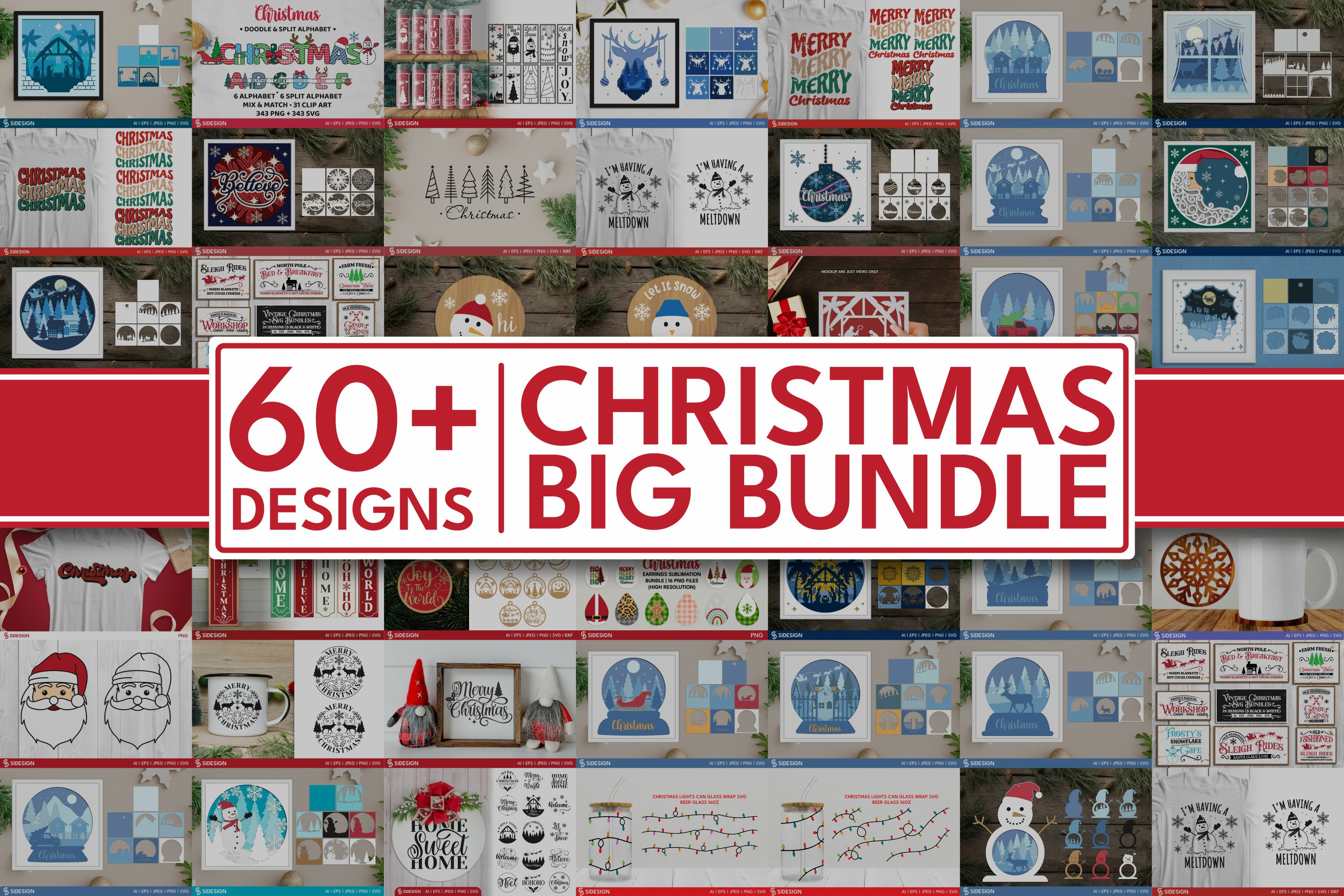 Christmas Big Bundle SVG | Christmas SVG | Sublimation