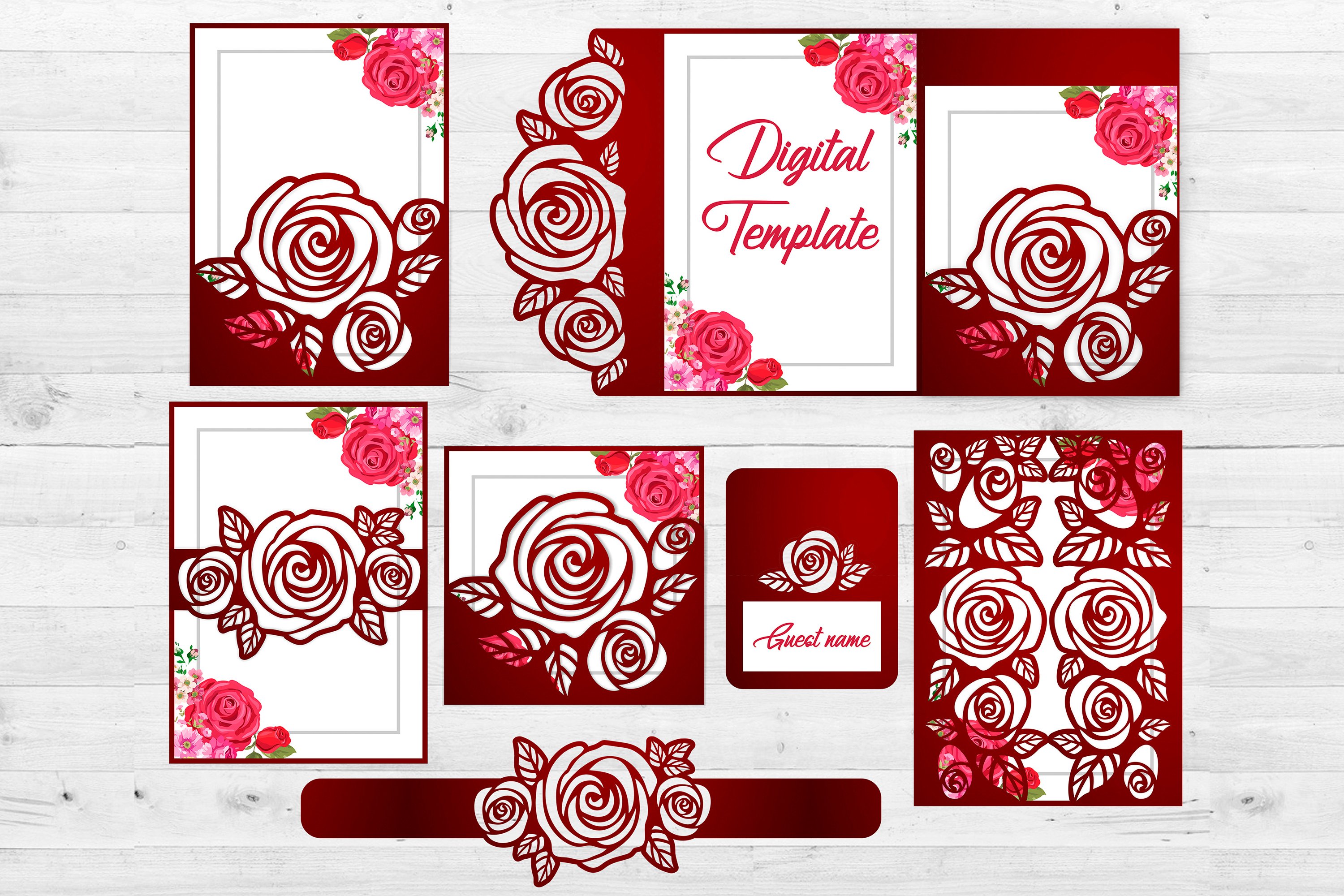 Roses wedding svg bundle| Wedding invitation svg 2