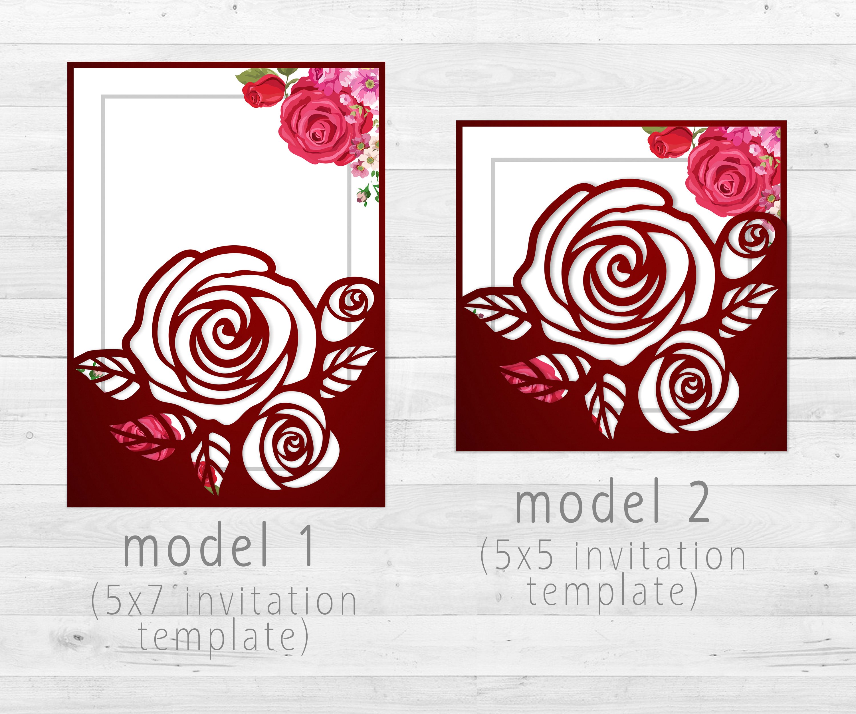Roses wedding svg bundle| Wedding invitation svg 3