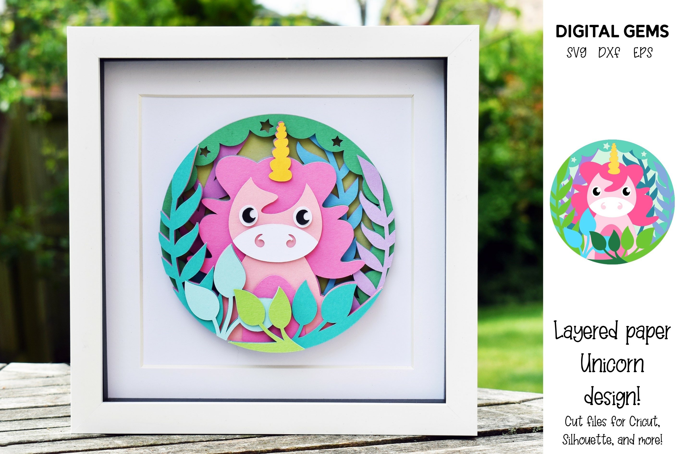 Animal Layered paper designs. Lion, Unicorn, Panda, Giraffe. 3