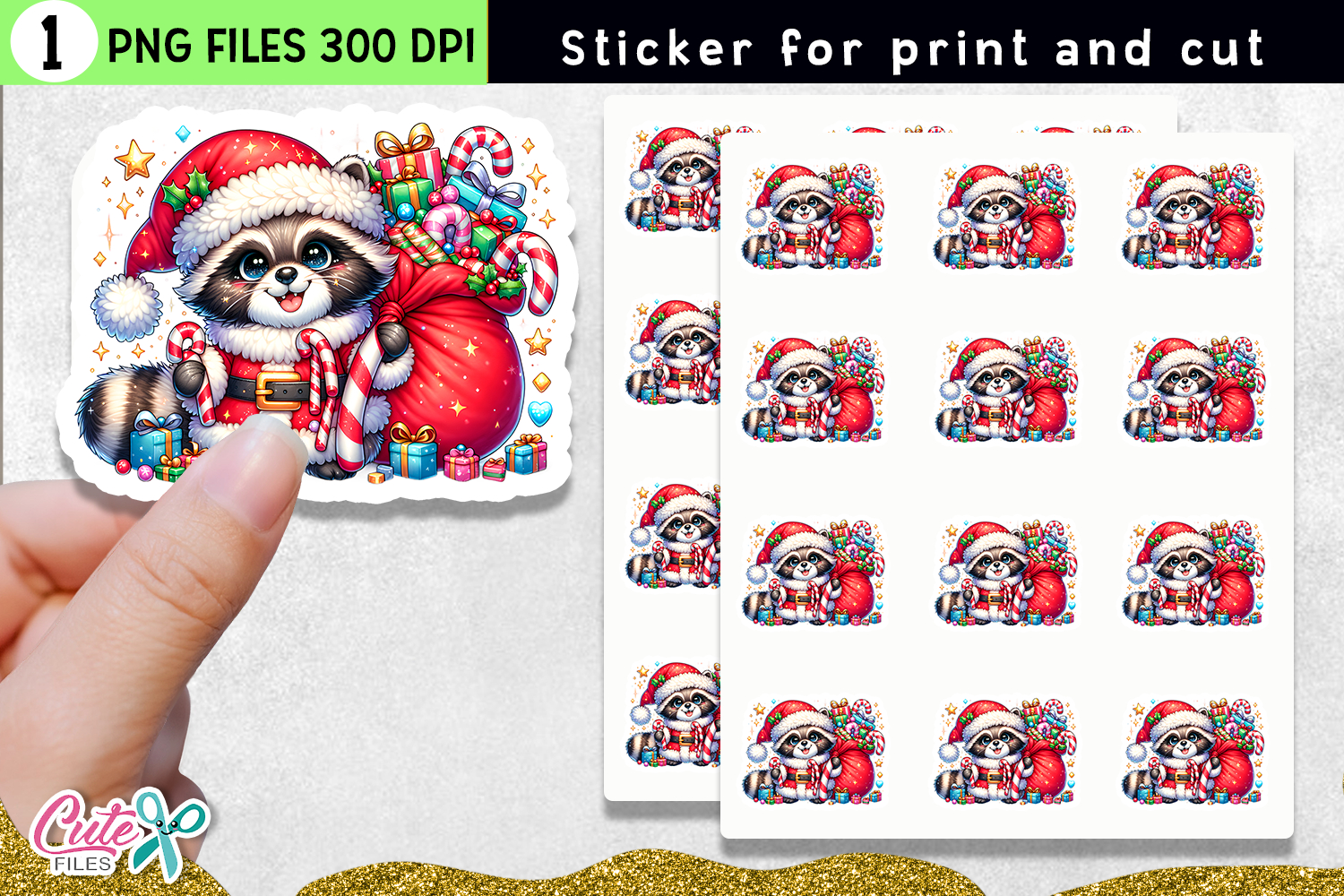 5 Cute Christmas Stickers | Holiday PNG Sublimation 2