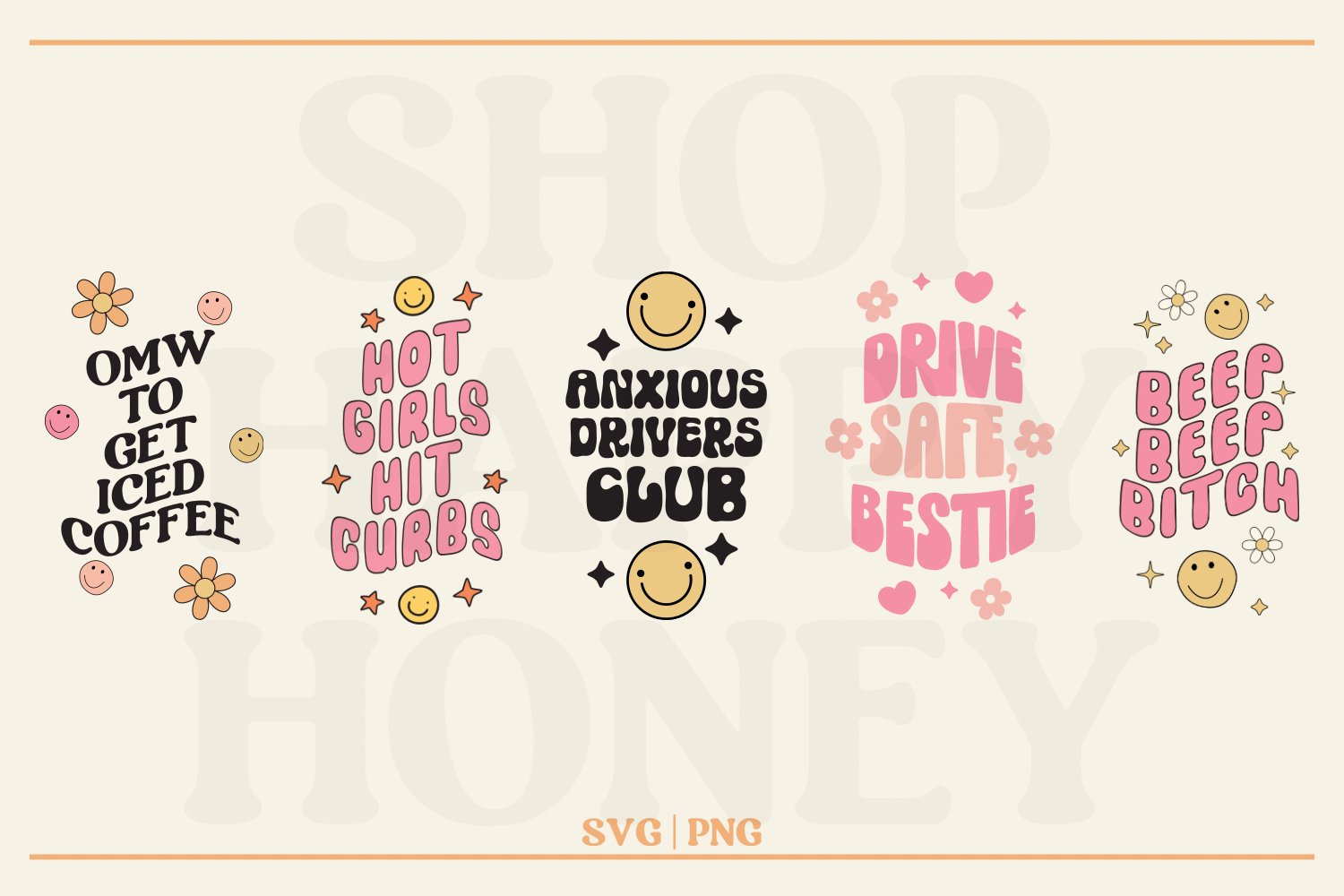 Trendy Motel Keychain SVG PNG Bundle