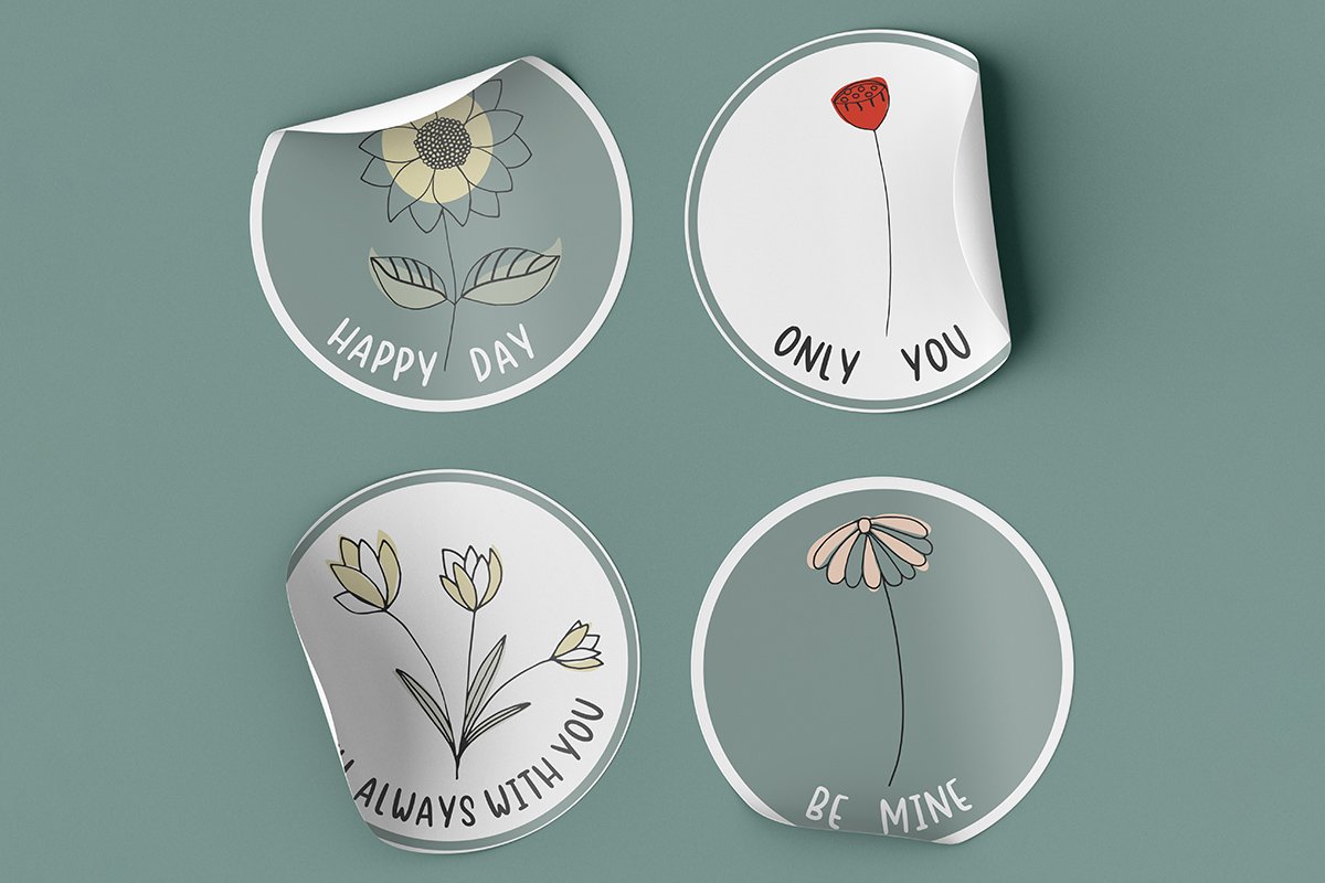 floral stickers bundle, floral decals SVG, PNG, JPG, PDF 2