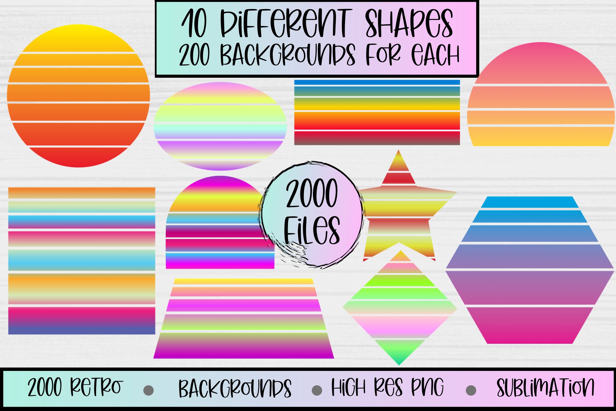 Retro Background Sublimation Bundle, Stroke Sublimation png