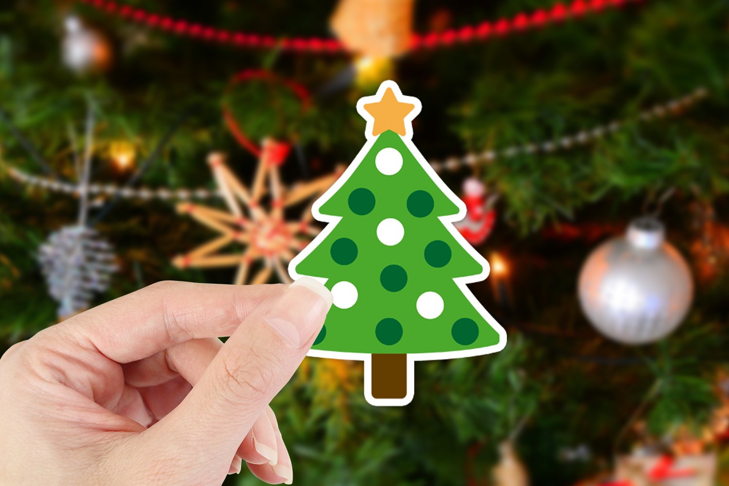 Colored Christmas Trees Stickers Bundle | 12 Designs 2
