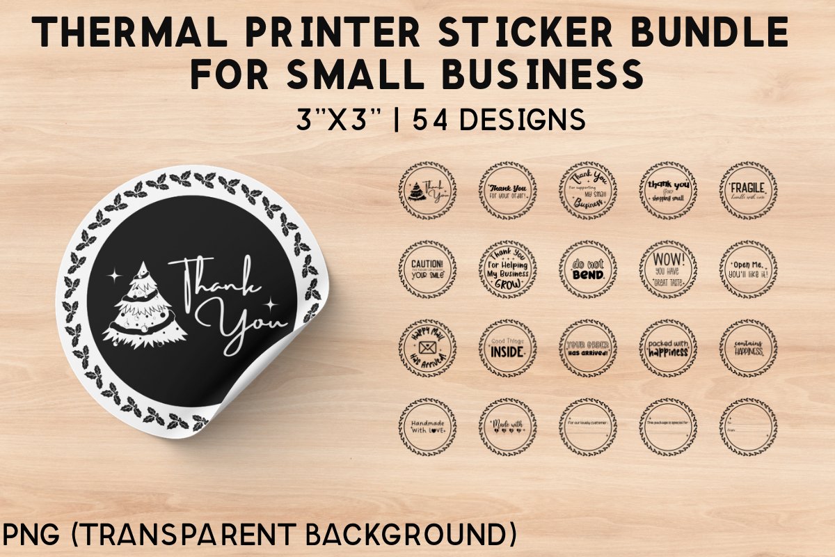 Thermal Printer Label Sticker Bundle For Small Business - 16