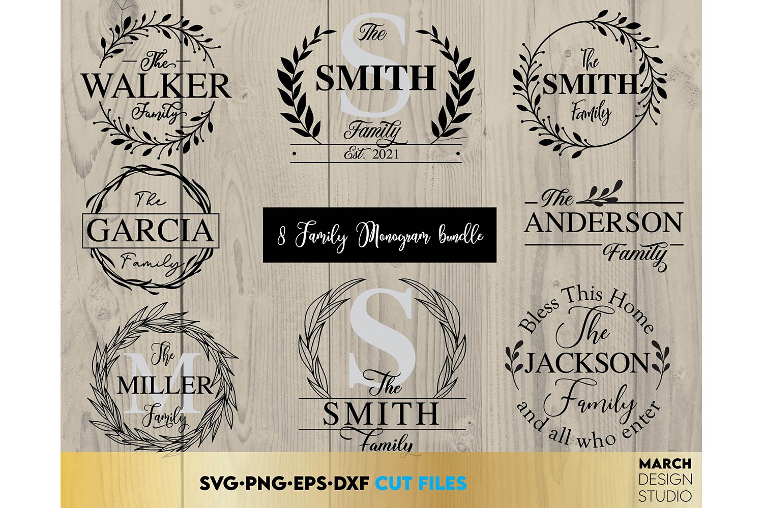 Monogram SVG Bundle, Family Monogram SVG Circle Monogram SVG