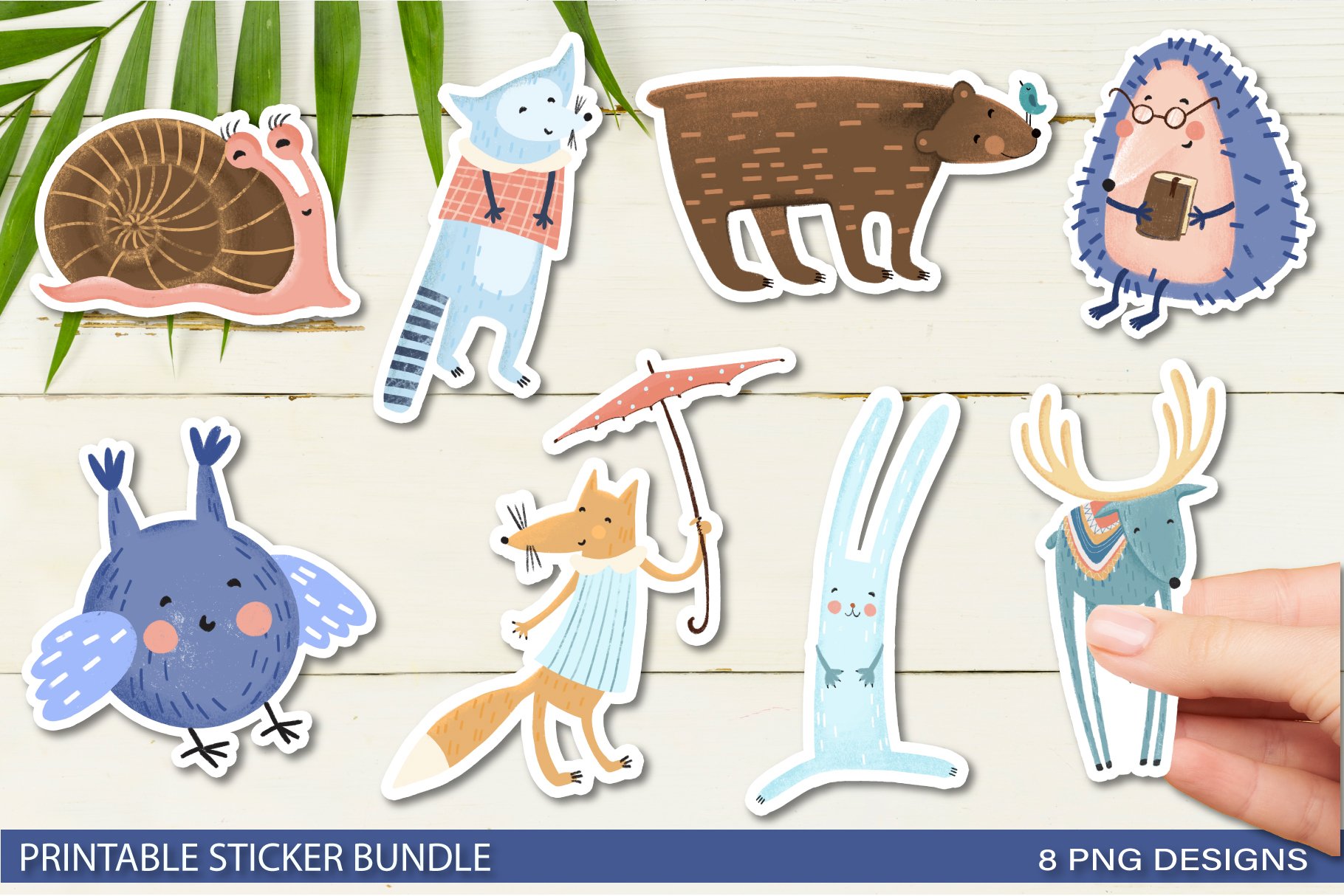 Cute animals bundle PNG | Printable Stickers for Cricut