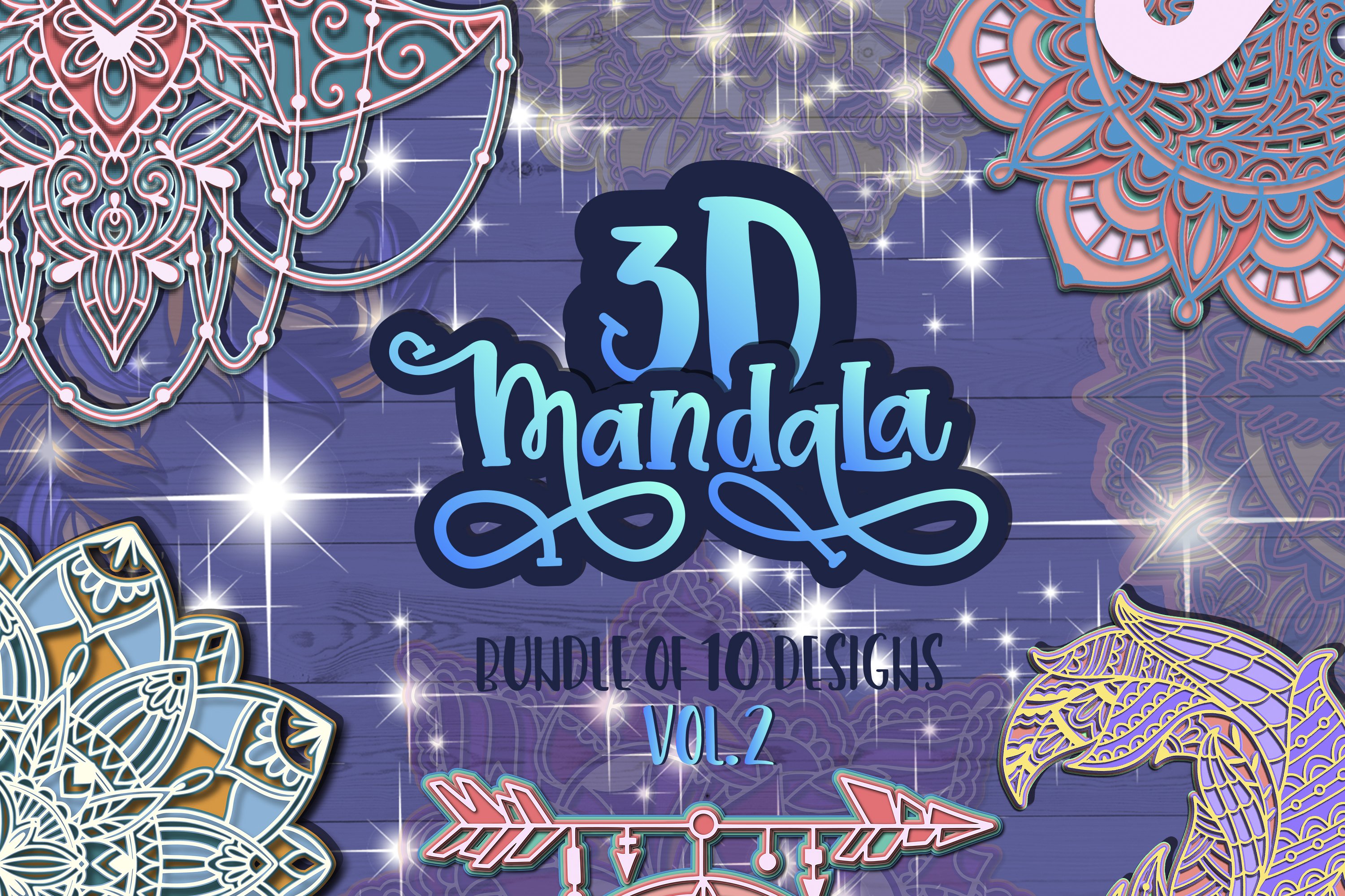 3D Mandala svg bundle Papercut SVG Zentangle vol.2