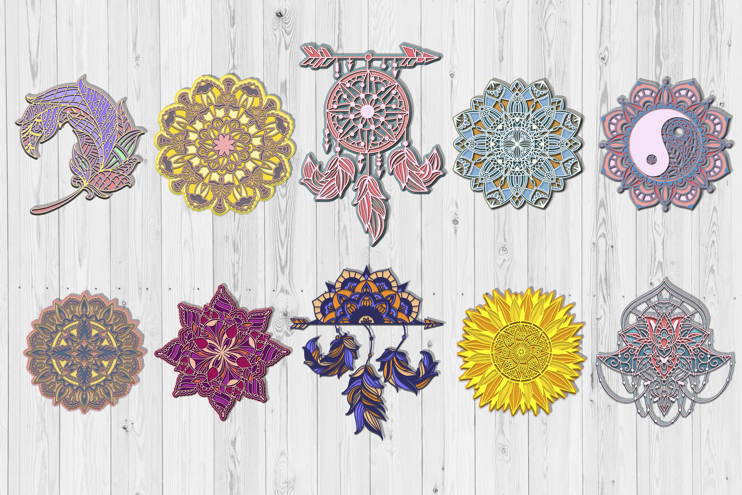 3D Mandala svg bundle Papercut SVG Zentangle vol.2 2