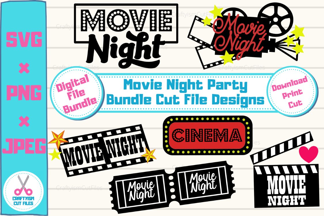 Movie Party SVG Cut File Bundle