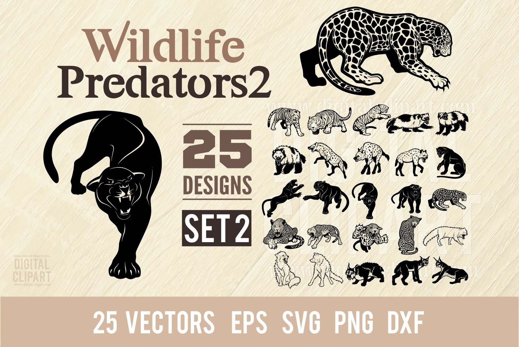 Wildlife Predators SVG - BUNDLE 25 Designs Set 2