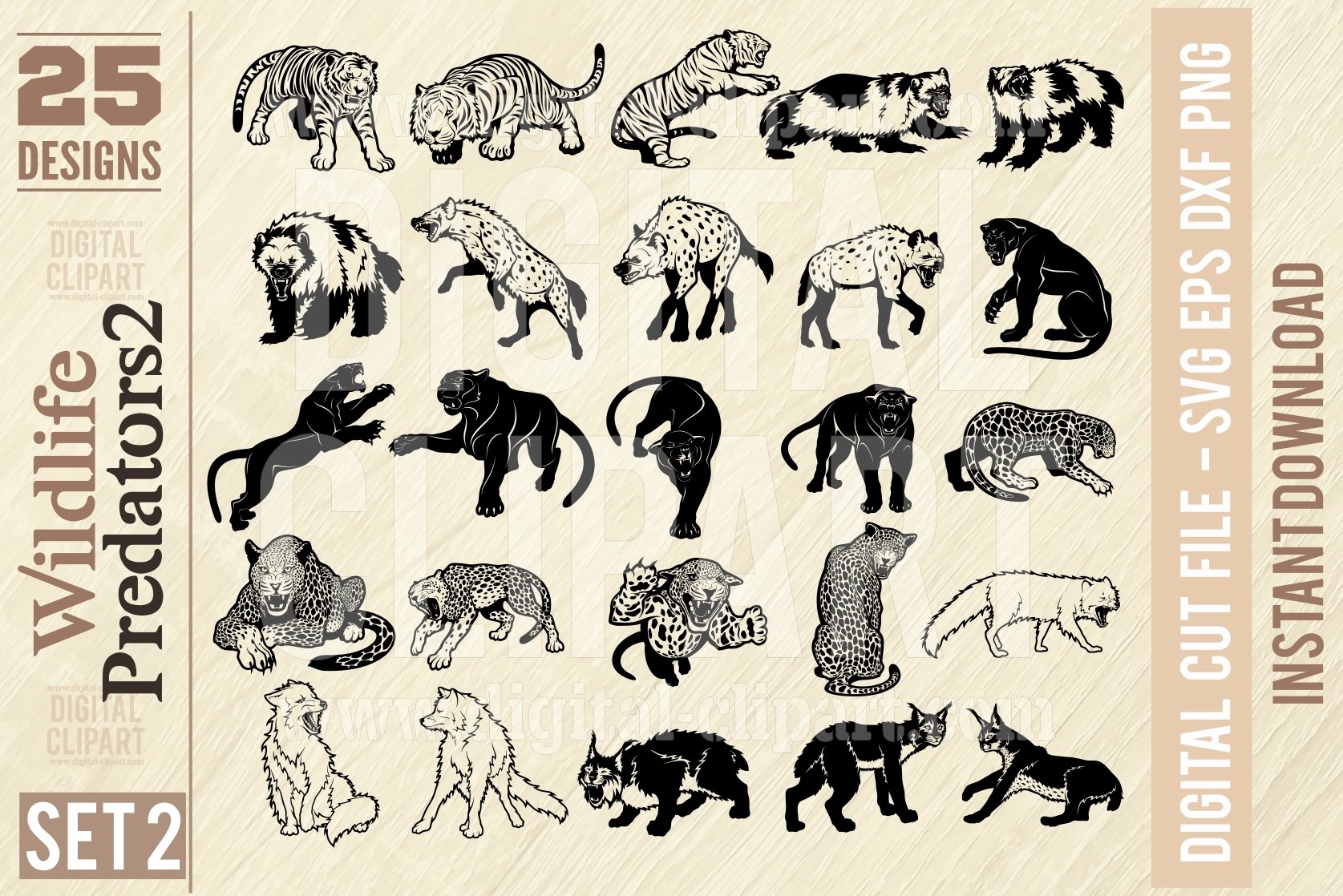 Wildlife Predators SVG - BUNDLE 25 Designs Set 2 2