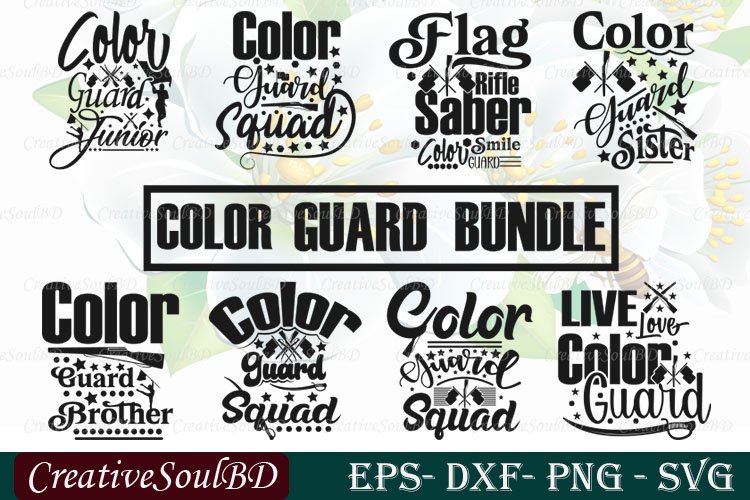 Color Guard Bundle SVG Cut File, Live Love Color Guard Svg