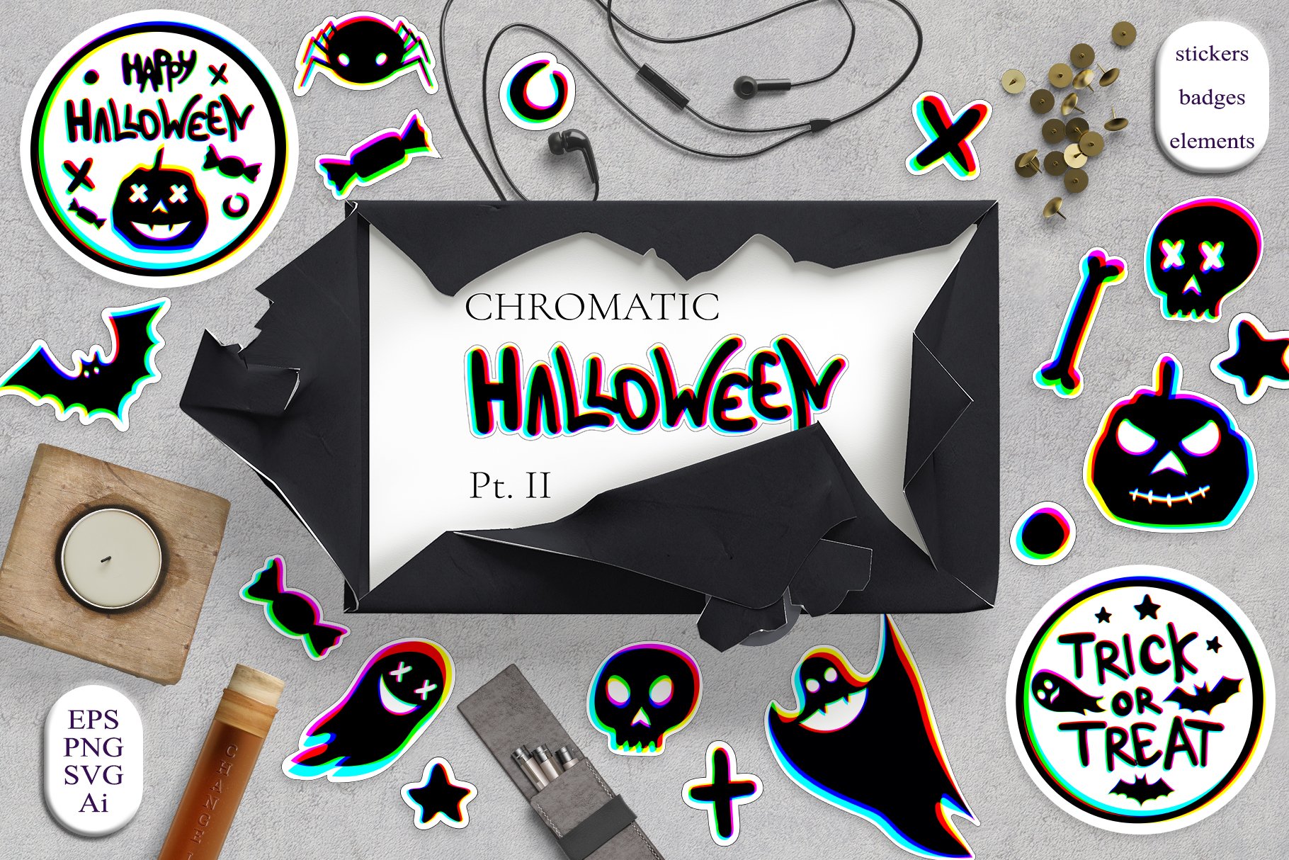 Chromatic Halloween Pt II stickers and sublimations