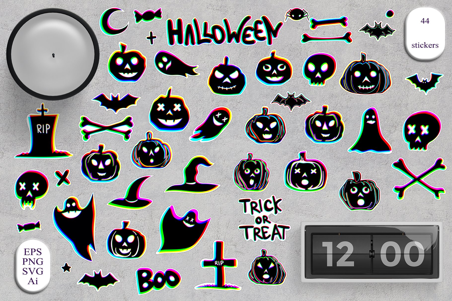 Chromatic Halloween Pt II stickers and sublimations 3