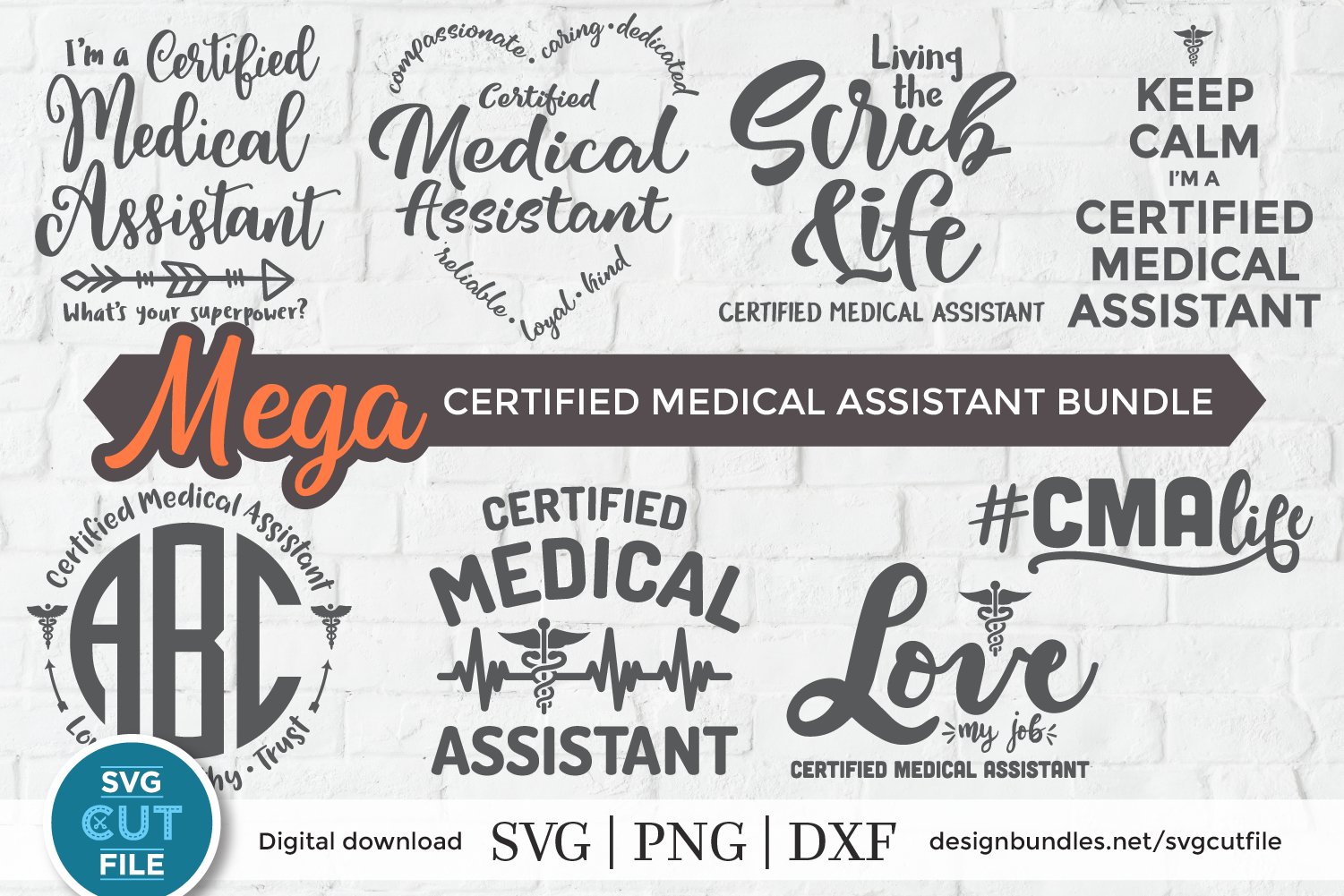 Certified Medical Assistant svg bundle, CMA svg bundle dxf