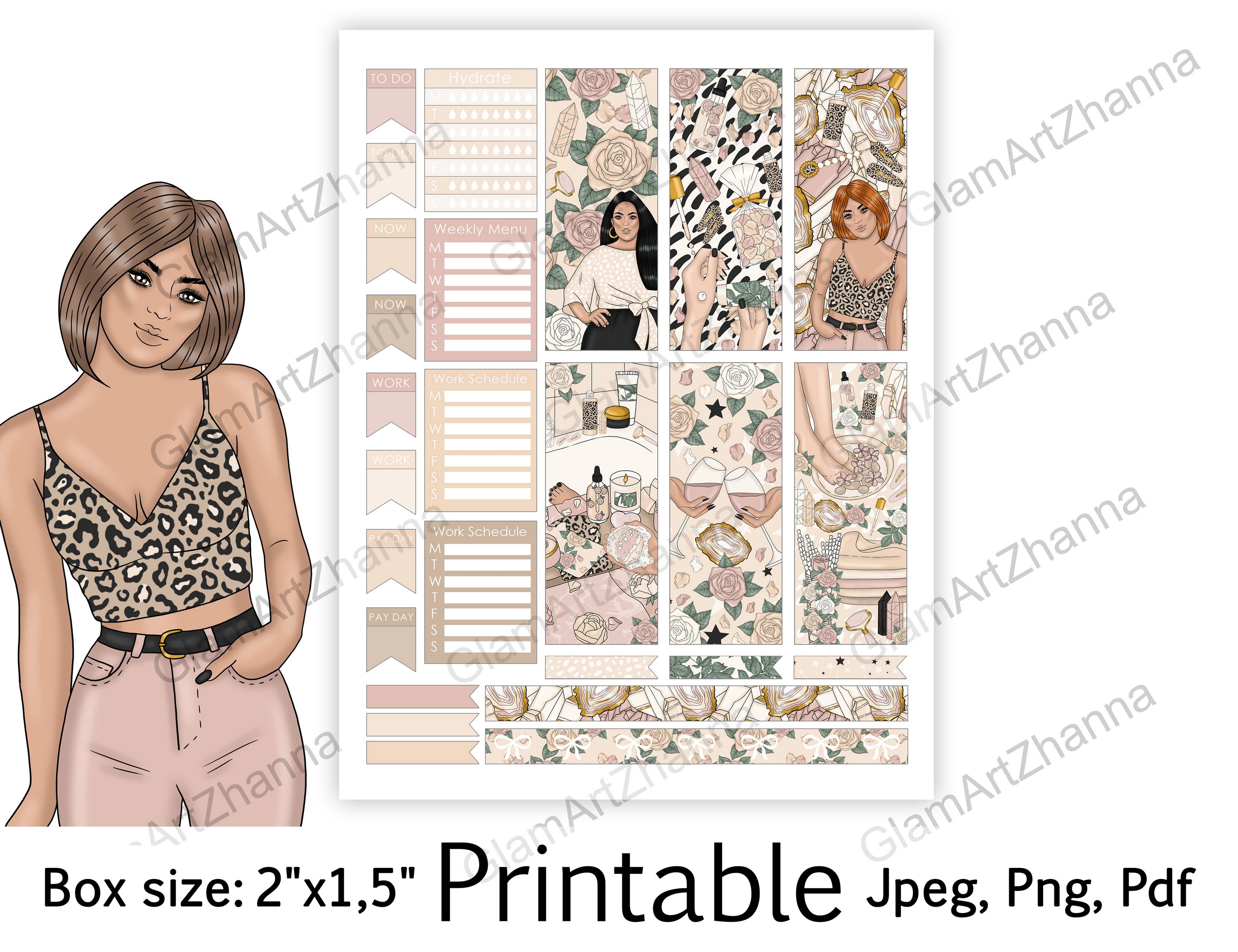 Self Love Relaxing Me Time Printable Box Size 2"x1,5" 3