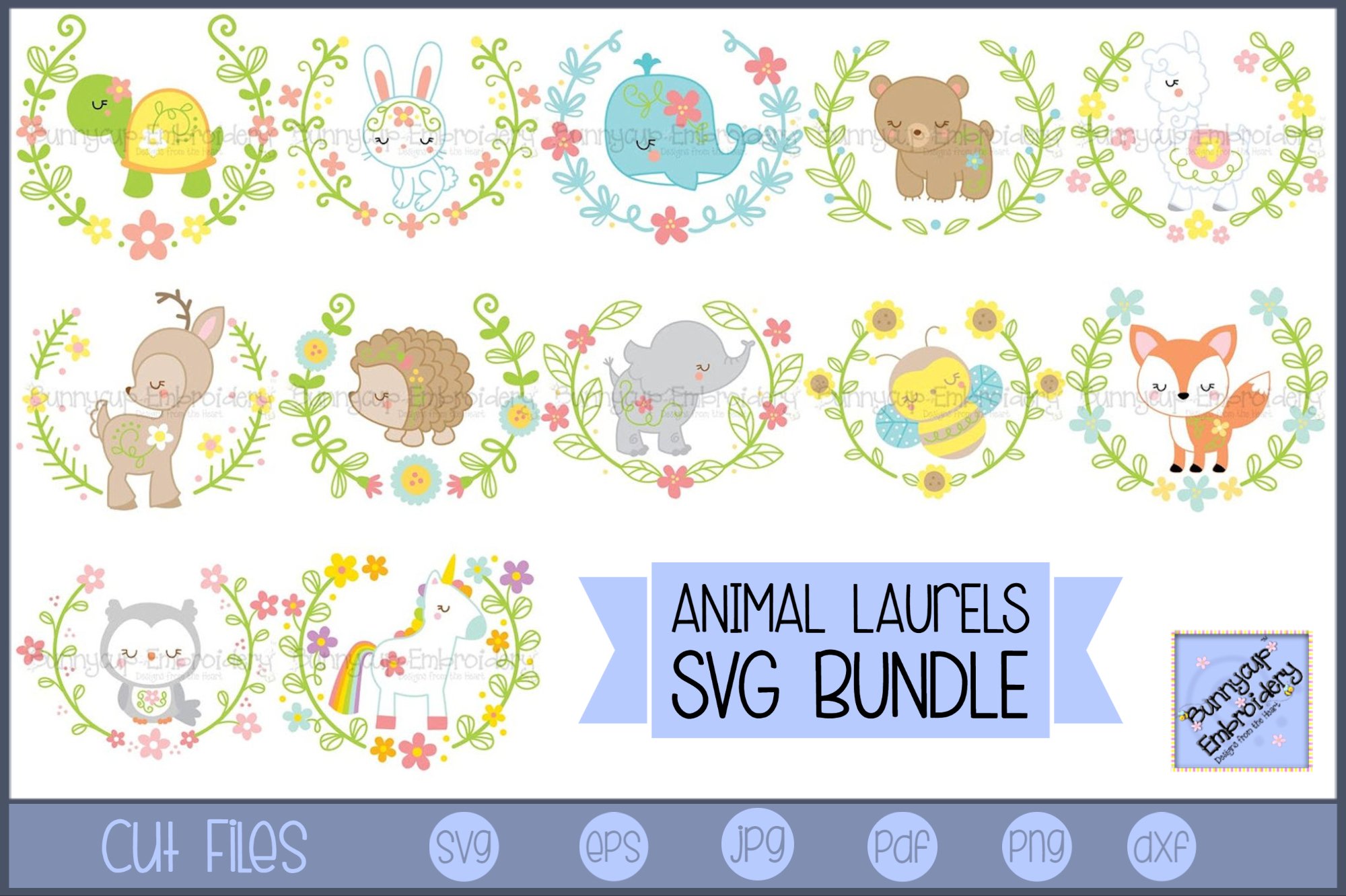 Animal Laurels- 12 SVG, Clipart, Graphics