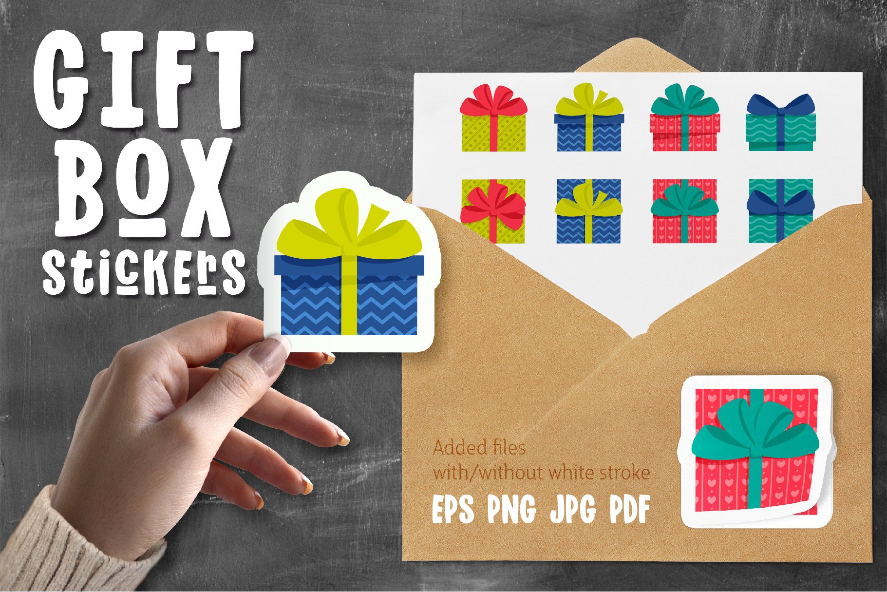 Gift Box Sticker Pack | Stickers Bundle | EPS PNG JPG