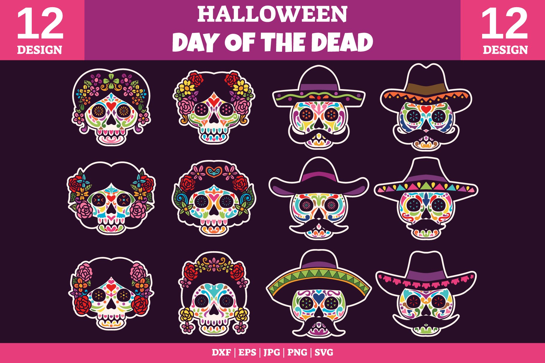 skull Dia de muertos