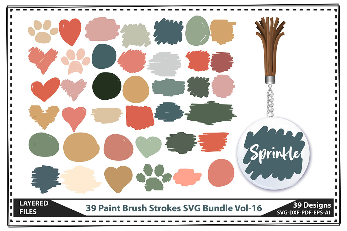 1050 Brush Stroke the Mega Svg Designs Bundle, Keychain Svg 3