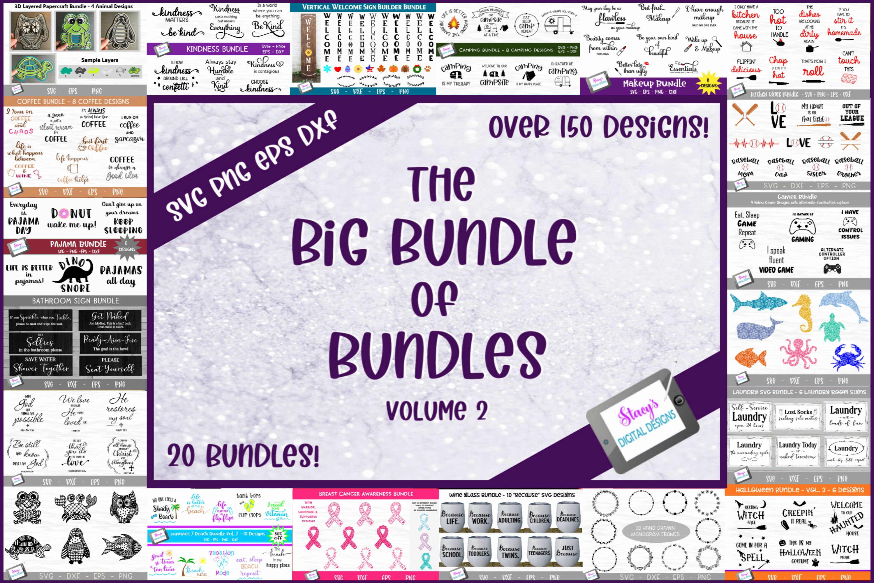 The Big Bundle of Bundles V2 | 150 files from 20 SVG bundles