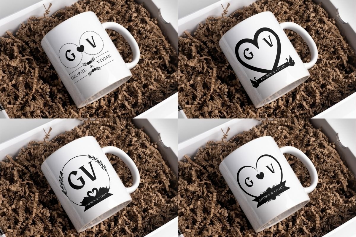 Wedding Monogram SVG, Mug SVG, Wedding Sublimation Bundle 2