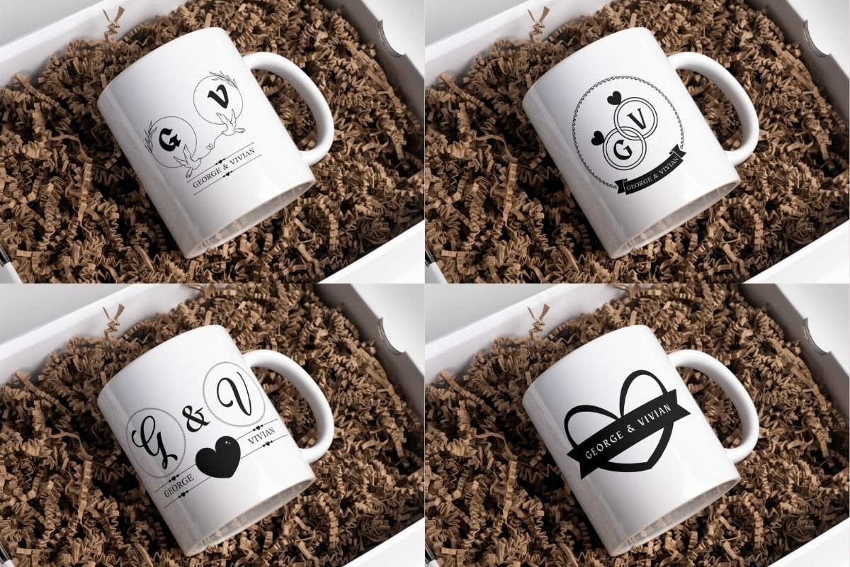 Wedding Monogram SVG, Mug SVG, Wedding Sublimation Bundle 3