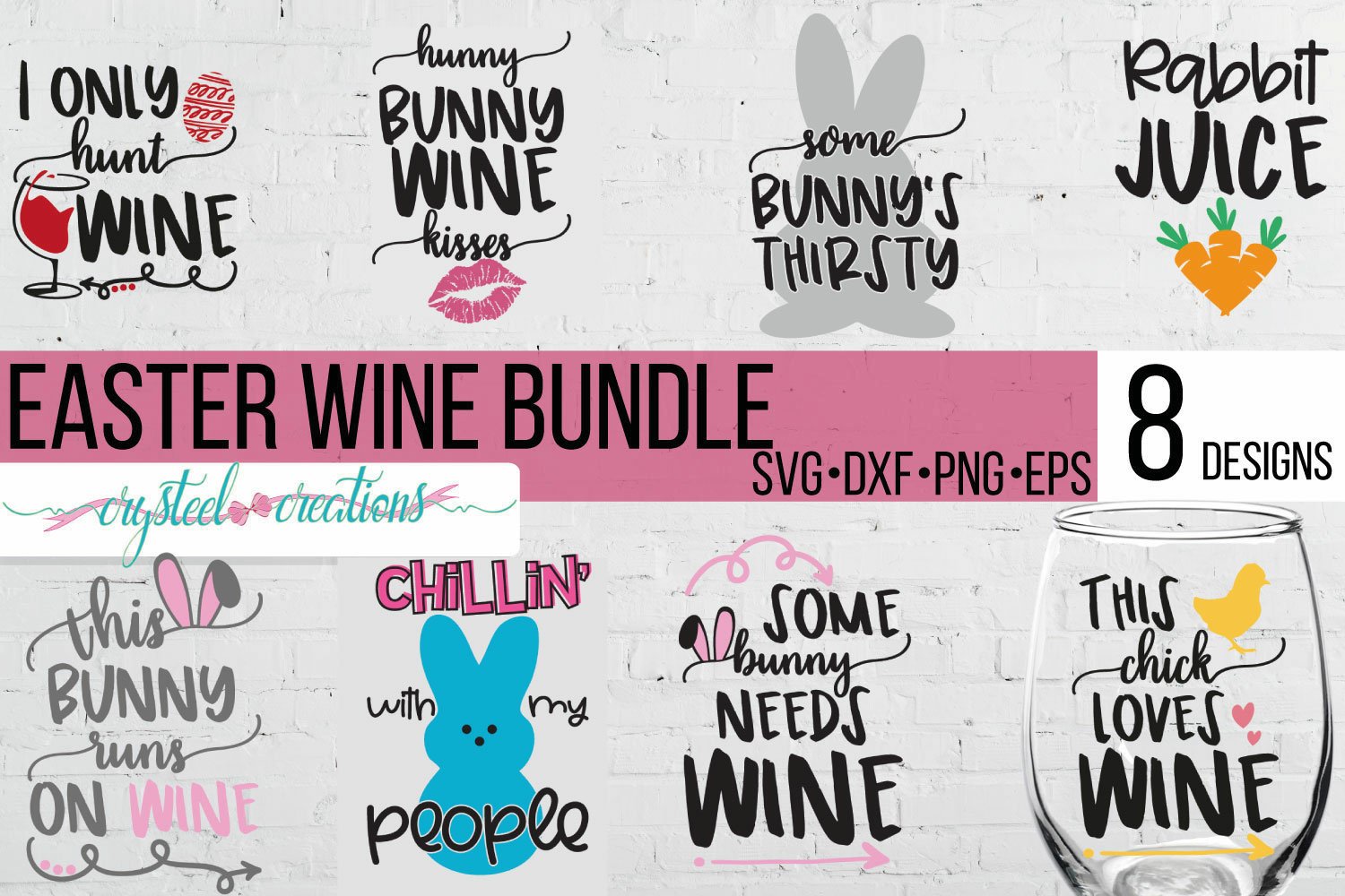 Huge Wine Glass Bundle SVG, DXF, PNG, EPS 2