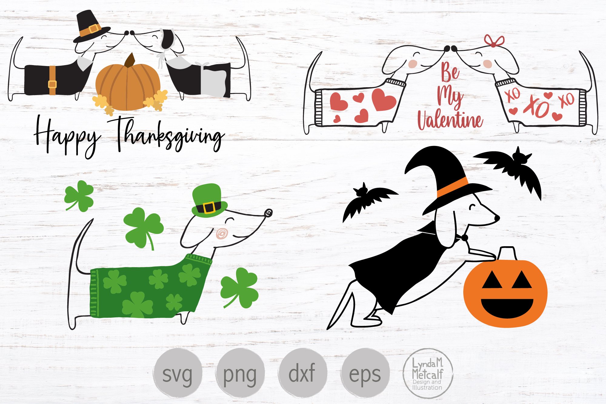 Dachshunds Svg Bundle, Doxie Holiday Png Bundle, Wiener Dogs 3