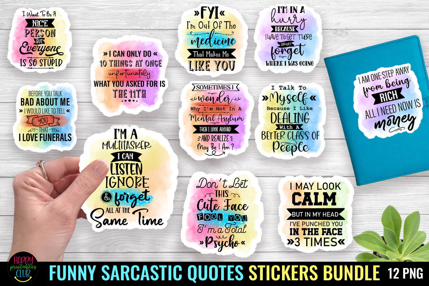 Sarcastic Quotes Stickers Bundle I Funny Quotes Stickers