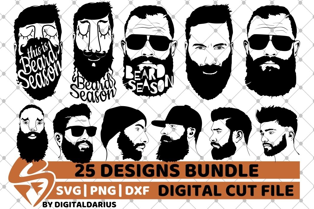 25x Beard Man Bundle svg, Hipster beard svg, Black History 2