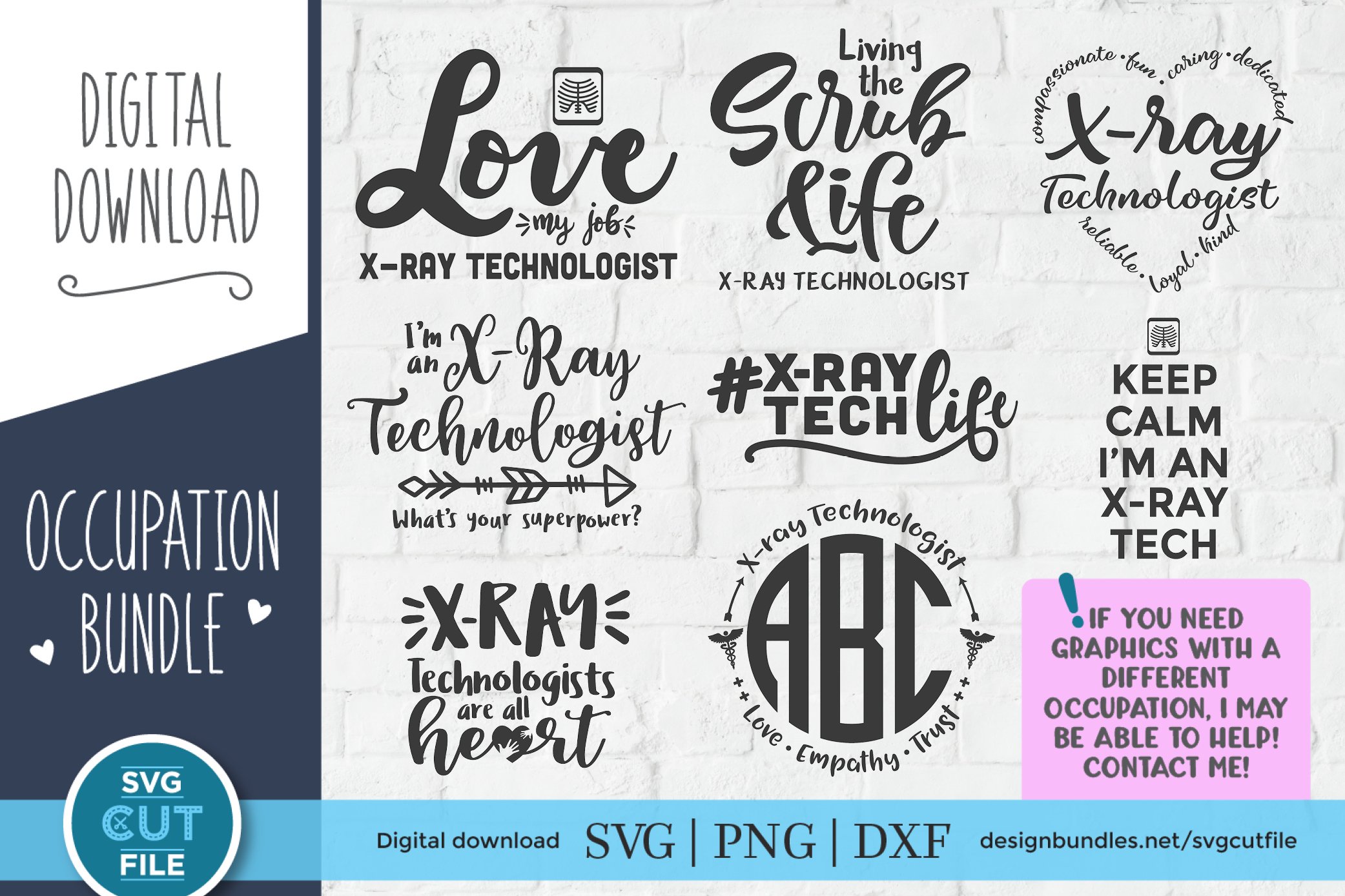 Xray tech svg bundle, an x-ray technician svg pack