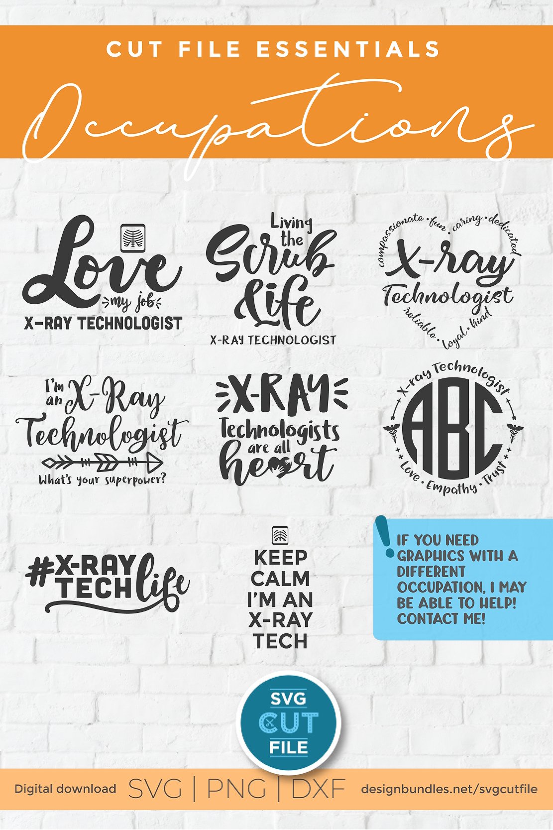 Xray tech svg bundle, an x-ray technician svg pack 3