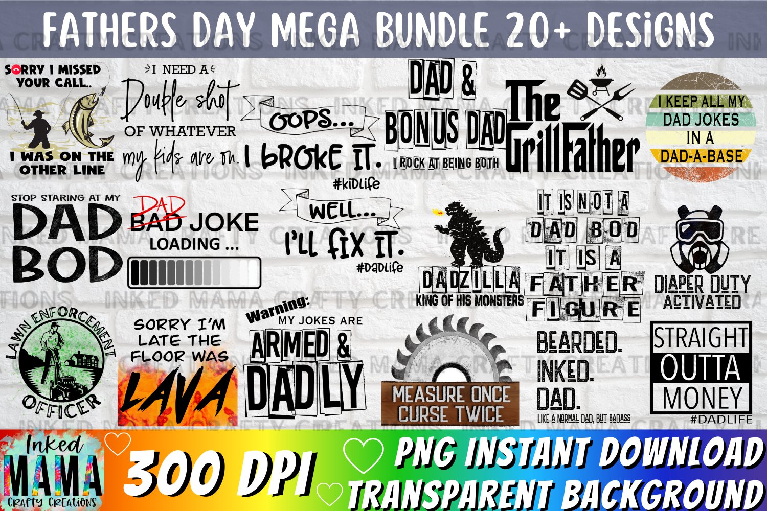 Fathers Day Mega Sublimation Bundle - All about Dad