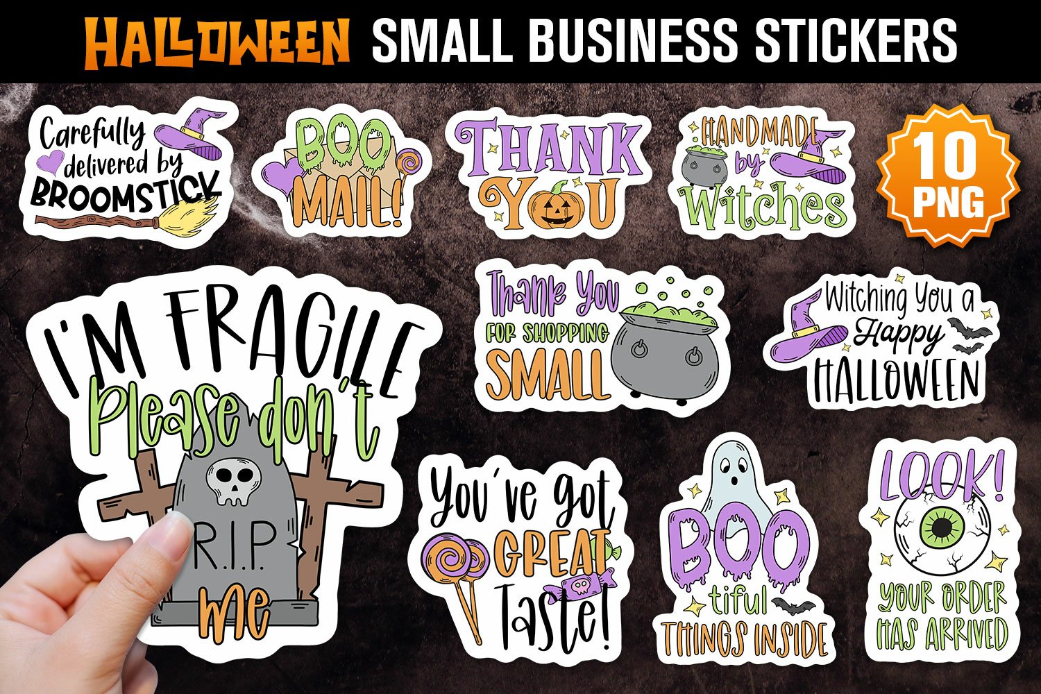 Halloween Small Business Sticker Bundle, Halloween Thank You