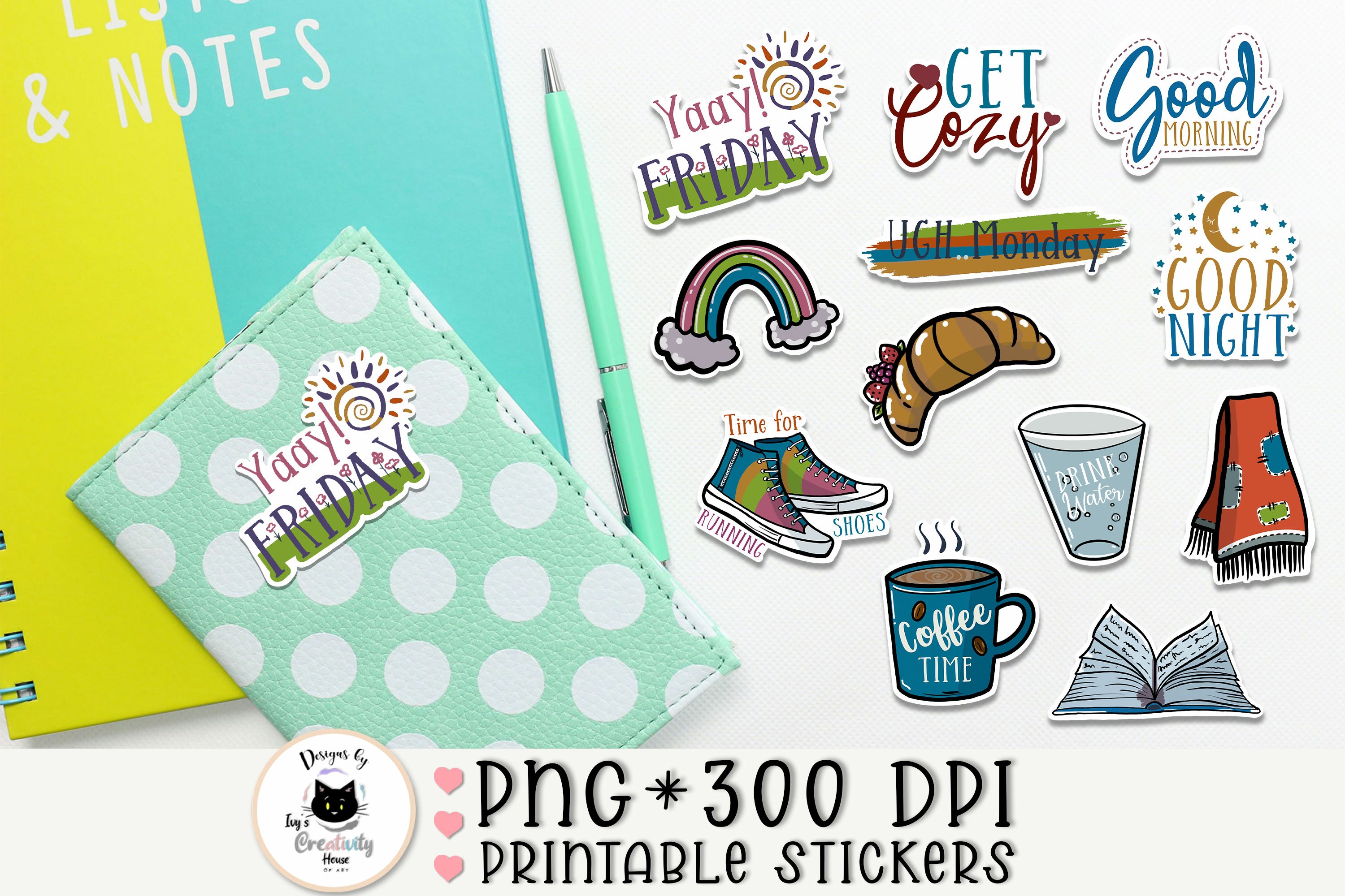 Cute Planner Sticker Bundle | 12 Planner Stickers 2