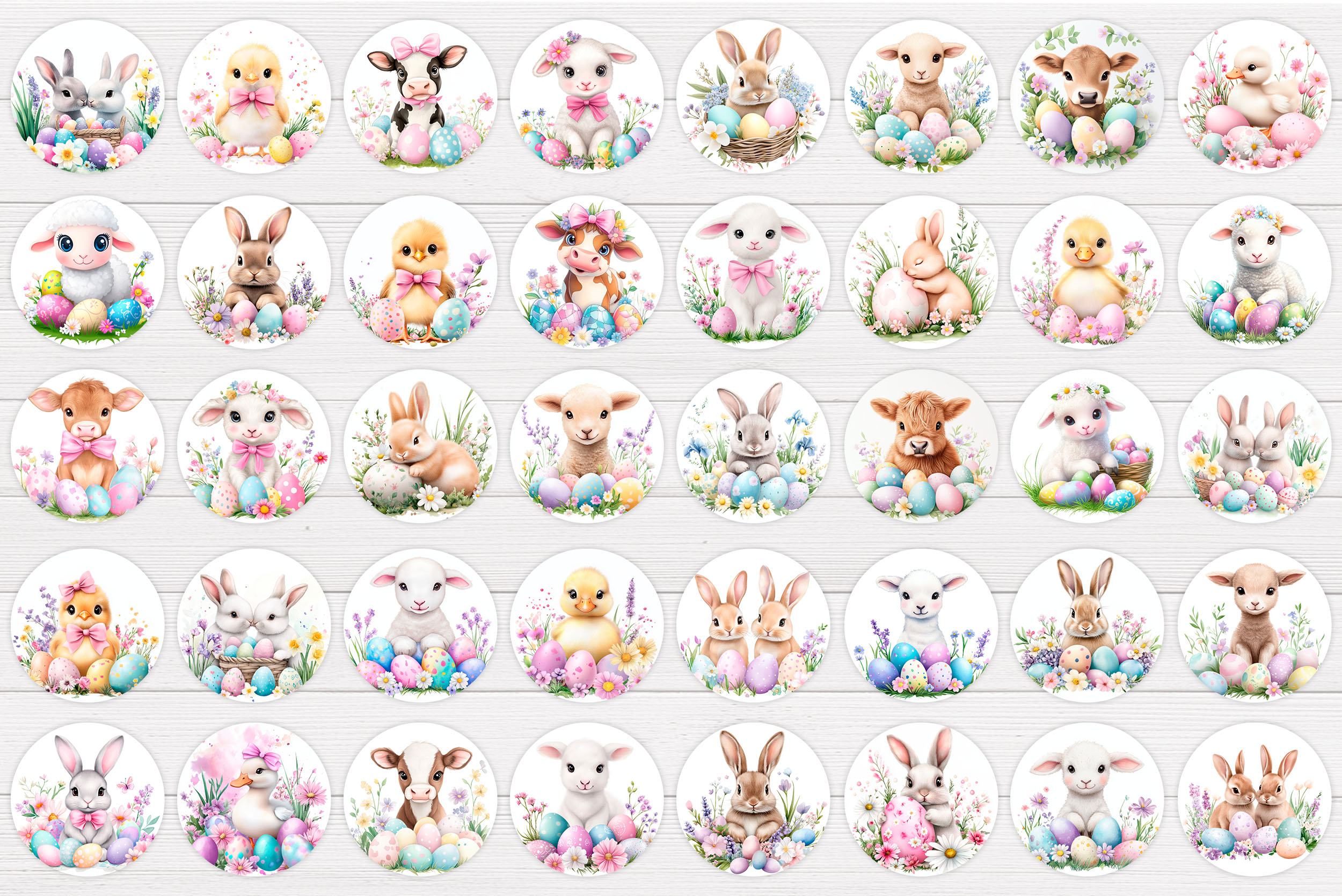 Easter Stickers Bundle. Spring Stickers Printable 2