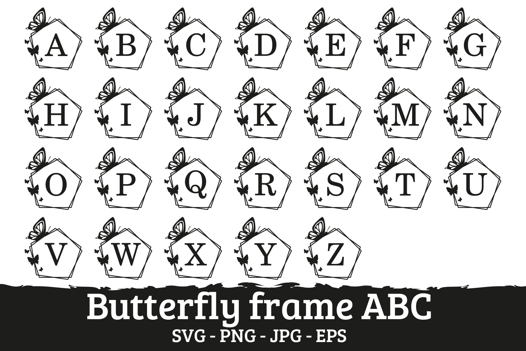 Big butterfly bundle, monograms, floral ABC, butterfly frame 2