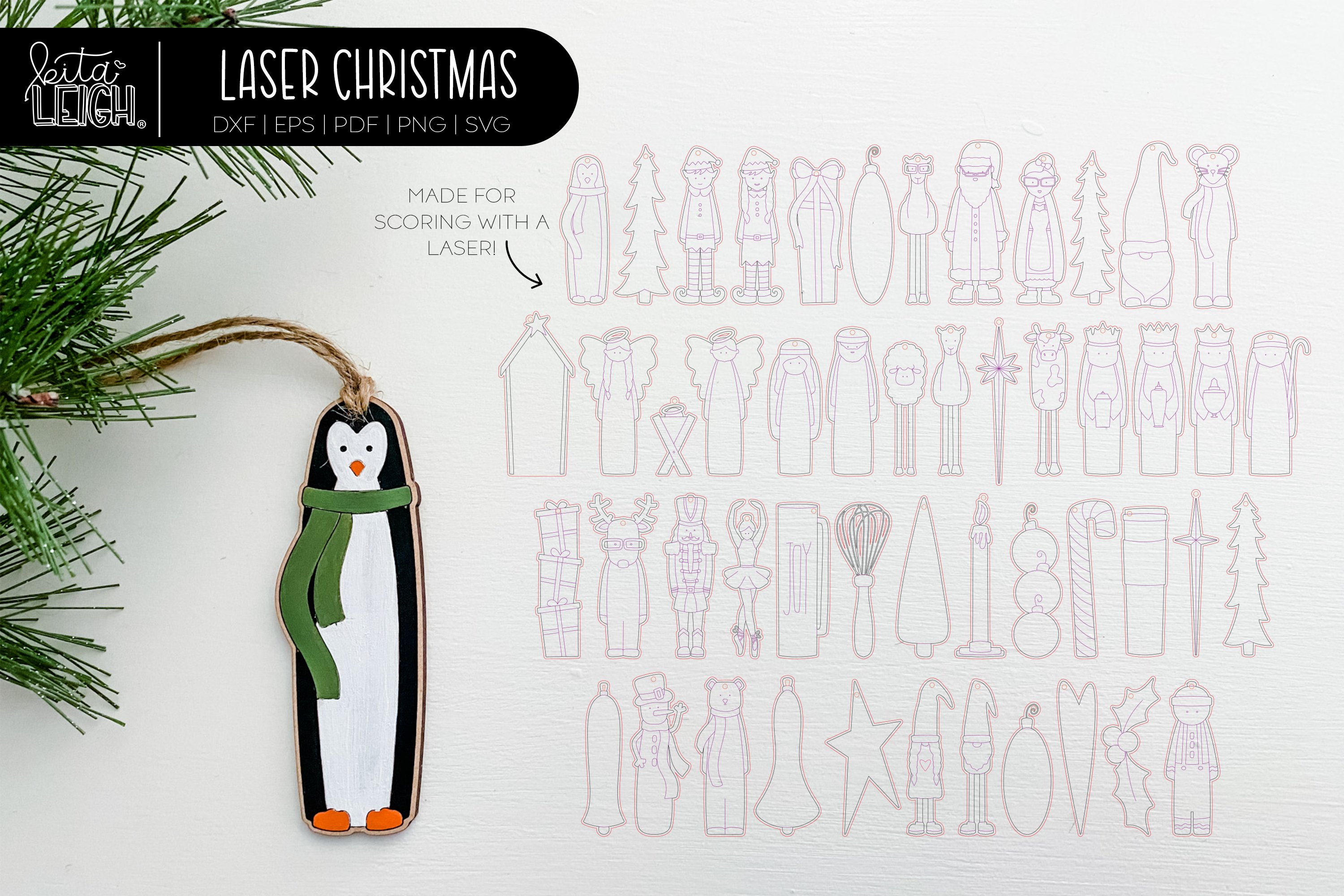 50 Christmas Tall Ornament and Laser Bundle