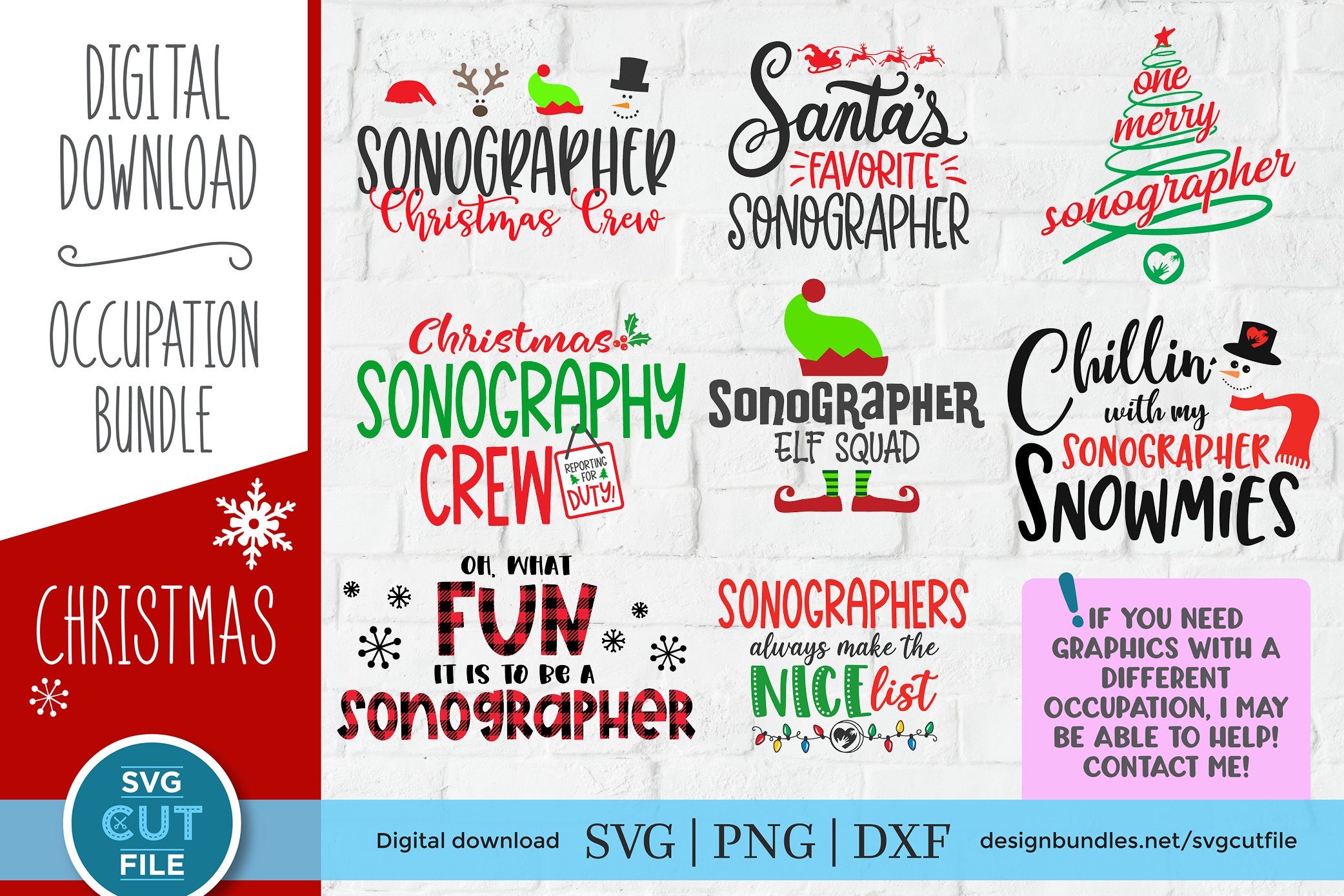 Christmas Sonographer svg bundle - a xmas sonography svg