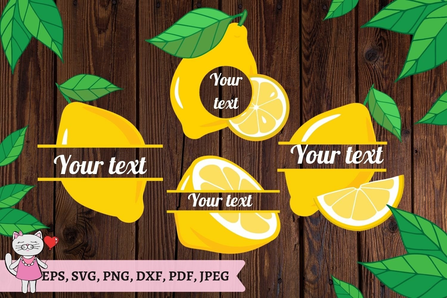 Lemon Monogram SVG, lemon SVG, Monogram Frame
