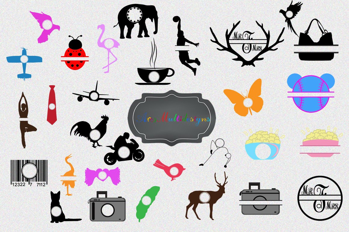 Monogram bundle svg vector / monogram frames svg vector / monogram silhouette / monogram / monogram frames silhouette clipart 2