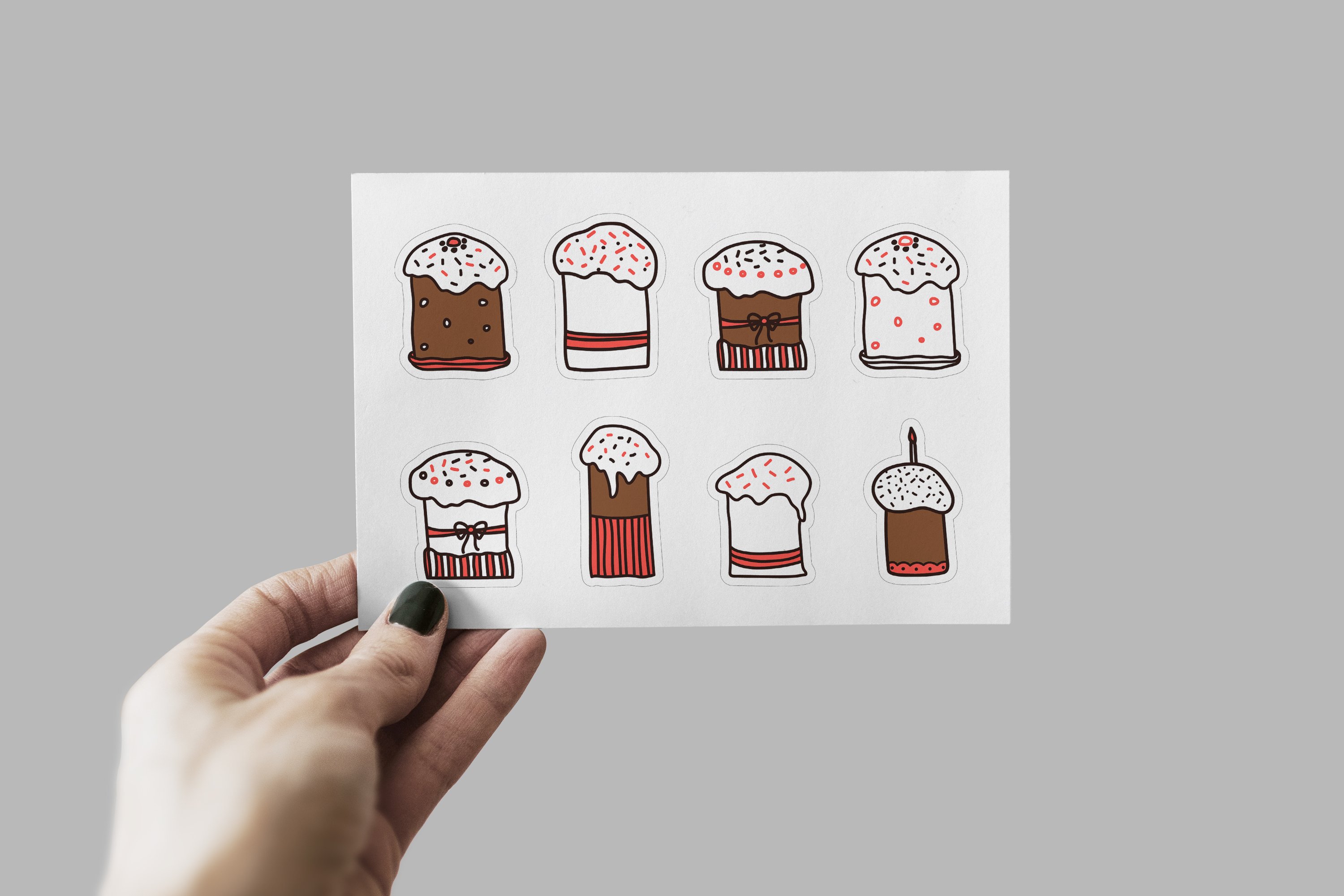 Easter cake sticker bundle PNG. 2