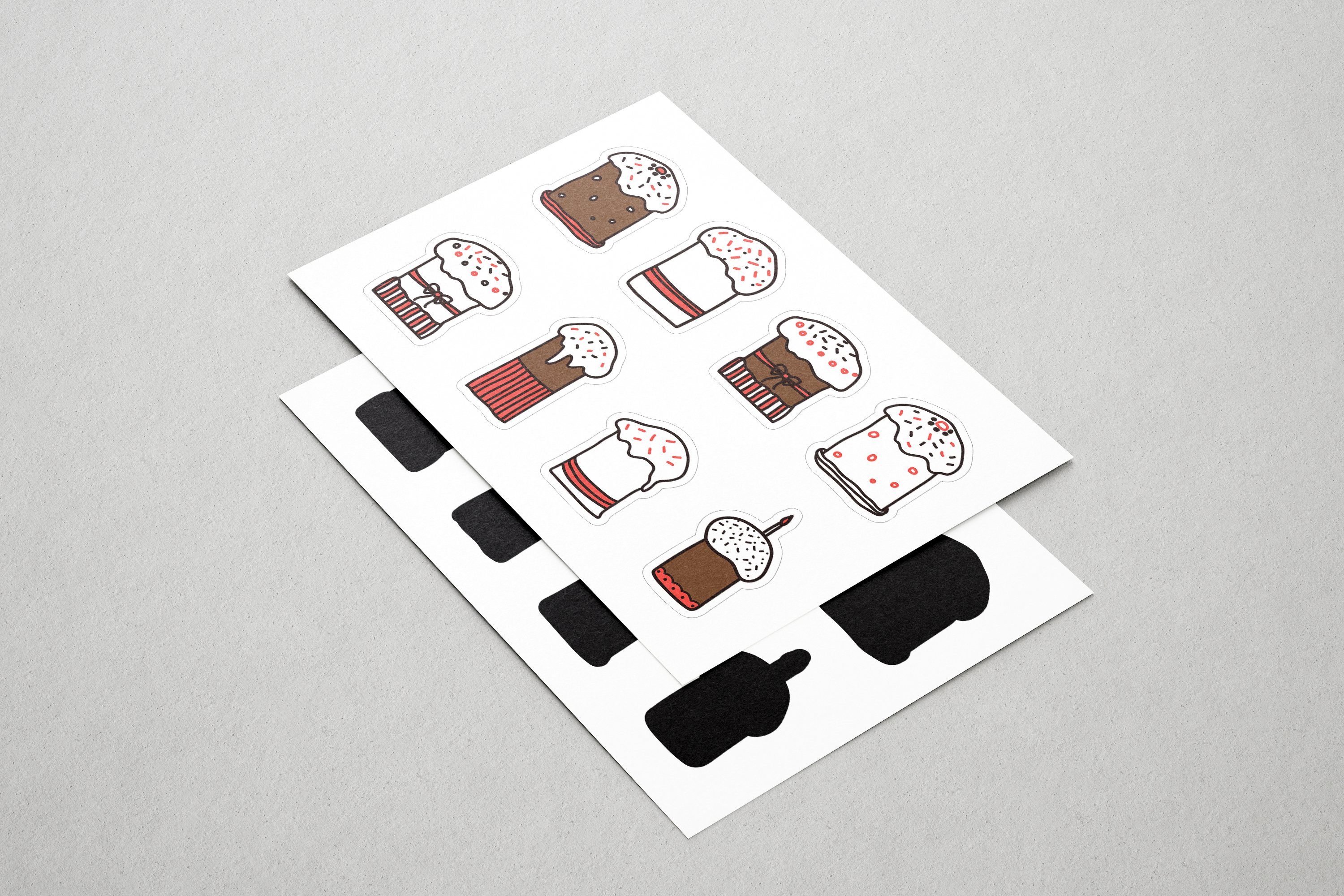 Easter cake sticker bundle PNG. 3